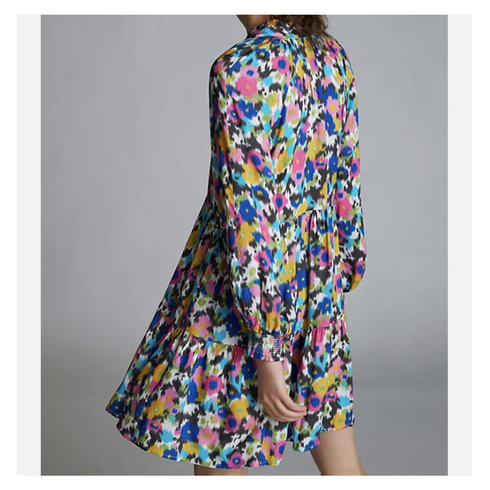 ANTHROPOLOGIE RANNA GILL multicolor printed mini dress sz M